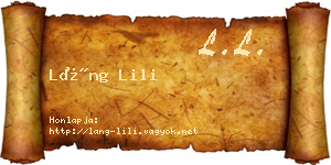 Láng Lili névjegykártya