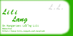 lili lang business card